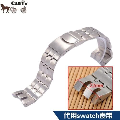 22mm Watchband For Swatch Steel Strap Cold Light YRS403 401 402 411 413 418 407 Stainless Steel Bracelet YRS 007 Watch Band