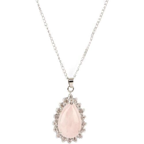 Metal Alloy Chain Pink Crystal/Lapis Lazuli/Yellow Tiger Eye /Purple Crystal/Blueturquoise Gem Stone Pendant Women Necklaces