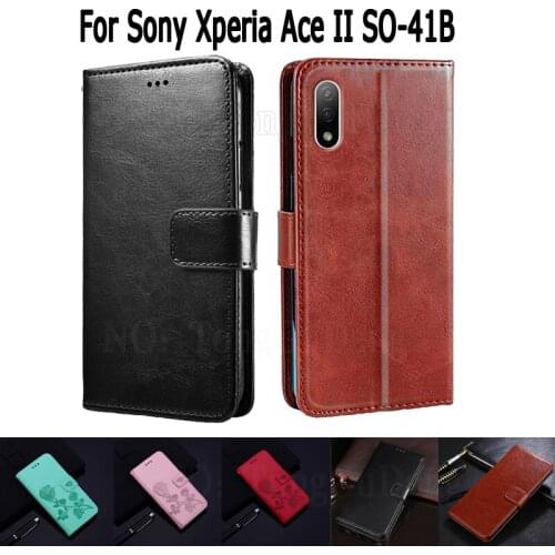 Wallet Case For Xperia Ace II SO-41B Cover Etui Flip Stand Leather Book Funda On Sony Xperia Ace II Case Phone Hoesje Bag
