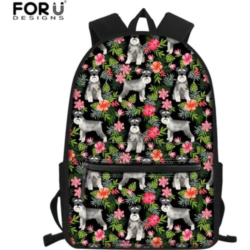 FORUDESIGNS Toddler Backpack Schnauzer Printed Kids School Bag Children Backpacks for Boy Girl Backpacks Mochila escolar