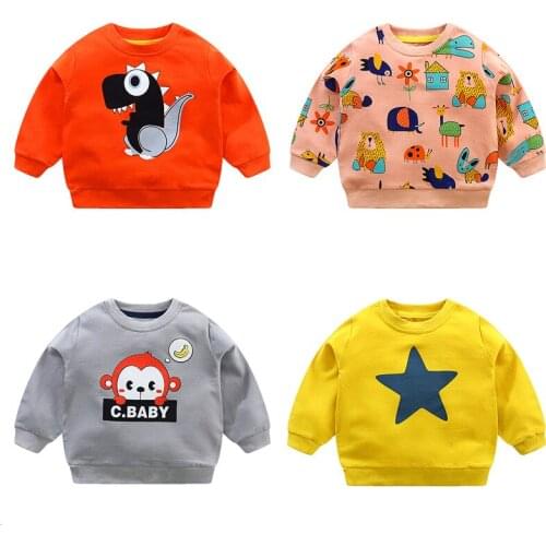 Children Dinosaur Sweatshirt Spring and Autumn Toddler Long Sleeve Clothes Baby Boy Girl Infant Clothing