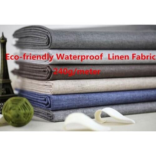 Eco-friendly Coating Waterproof Linen Fabric tablecloths, aprons, curtain, hand bag.Home Decor Apparel & Fashion