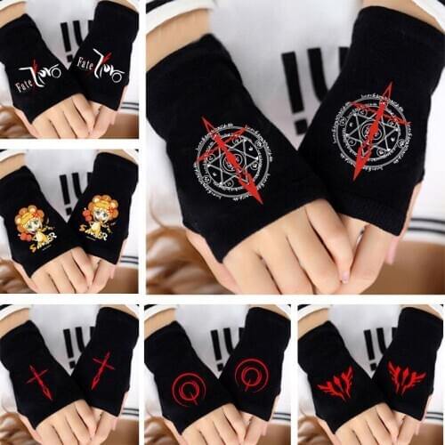 FGO Fate Grand Order Warm Winter Gloves Fingerless Steampunk Knitted Gloves Cosplay Accessories