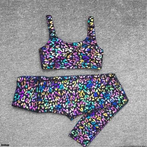 Hot Stamping Sports Suit for Fitness Women Yoga Set with Pad Gym Clothing Women Running Workout Training Bra Set 2021