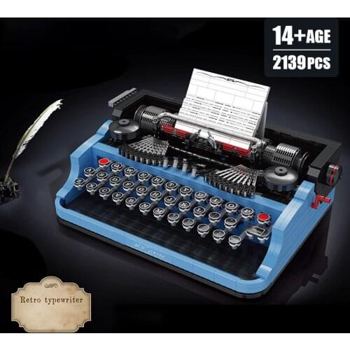 2139PCS 10032 Creative Series Classic Typewriter Model Building Block DIY Typer Blocks Toys For Kids Christmas Gifts MOC 21327