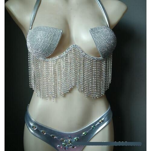 Echoine Summer Rhinestone Tassel beach 2 Piece Set swimsuit