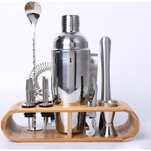 Bartending Kit Cocktail Shaker Set kit Bartender Kit shakers Stainless Steel 12-Piece Bar Tool Set with Stylish Bamboo Stand