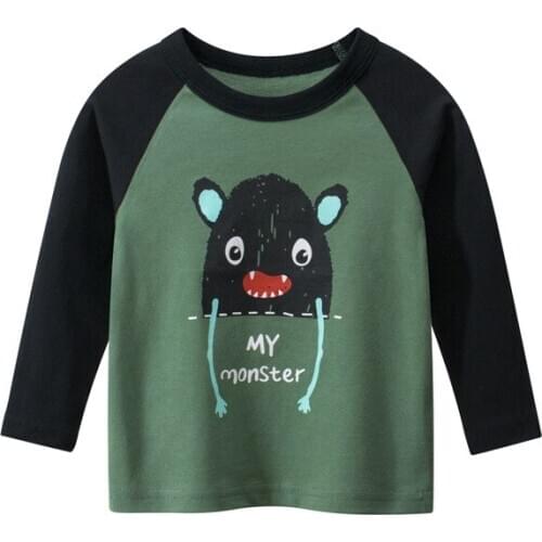 27Kids 2-9Year Boys Full Sleeve Shirt Cartoon Pattern Children Tops Kids Clothes