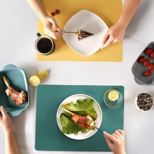 Nordic Style Silicone Food Grade High Temperature Resistant Western Placemat Tableware Pad Table Mat Placemats Disc Coaster
