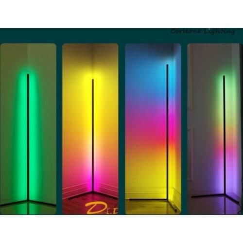 Modern LED Floor Lamp RGB Floor Light Colorful Bedroom Dining Room Atmosphere Lighting Club Home Indoor Decor Standing Lamp