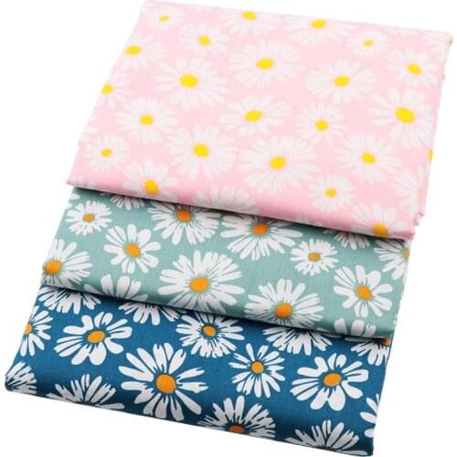 50cmx160cm Twill Printed Textile, Little Daisy Cotton Fabrics for Girls Dress Sewing,Blankets Curtain DIY Cloth By Half Meter