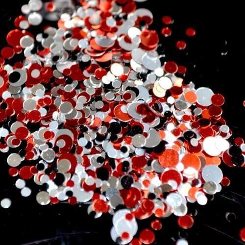 Ultrathin Round Mixed Colorful Size Nail Glitter Sequins Decals Shiny Metallic Nail Sparkle Flakes 3D Nail Art Decorations D8018