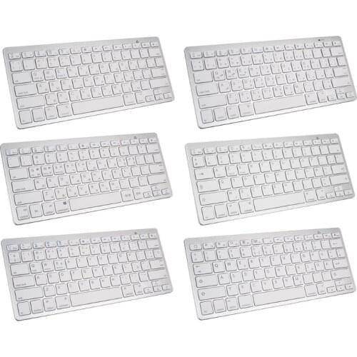 Ultrathin Wireless Bluetooth Keyboard with Battery Operated Russian/German/Korean/Spanish/French/Arabic for Laptop