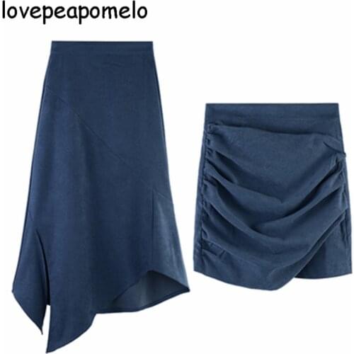 Authentic Lovepeapomelo High Waist Slim Hips Womens Skirts Lady Trendy 2020 Autumn A-Line Korean Style Female Long Skirt