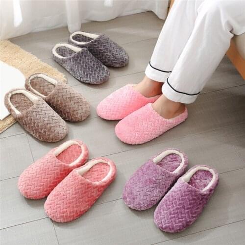 Women Indoor Slippers Warm Plush Home Slipper Anti Slip Autumn Winter Shoes Woman House Floor Soft Slides