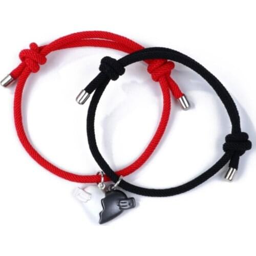 667E 2Pcs Minimalist Lovers Matching Friendship Heart Pendant Couple Magnetic Distance Faceted Heart Pendant Necklace Jewelry