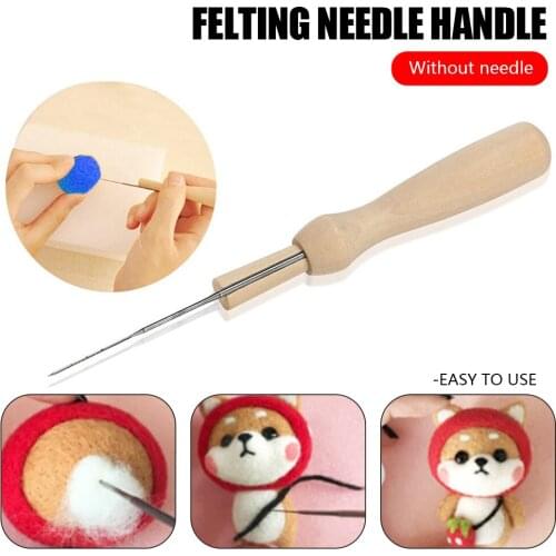 30 PCS Wool Felt Pocked Needles Artesanato Wool Felt Pocked Needles Set DIY Craft Felt Tools with Wood Handle with Bottle
