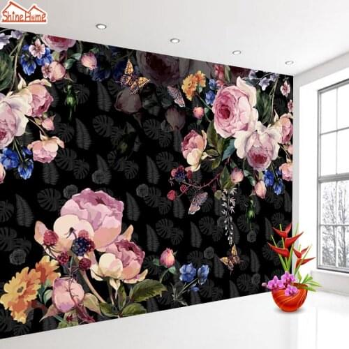 Custom 3d Retro Floral Wallpaper Walls Background Murals for Living Room Girl Red Rose Self Adhesive Home Decors papel pared