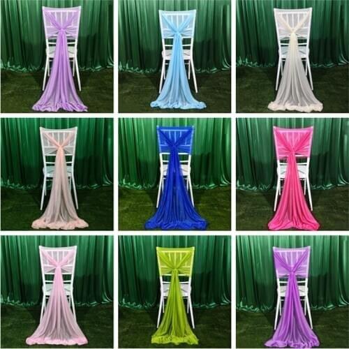 5pcs 10pcs Lot Sequin Organza Chiavari Chair Cap Hood Cover For Out Door Wedding Event Party Banquet Decoration