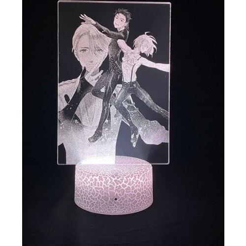 Anime Yuri on Ice 3D Picture Lamp Bluetooth Speaker Bedroom Bedside Lamp Anime Fans Around Room Decoration Teenager Holiday Gift