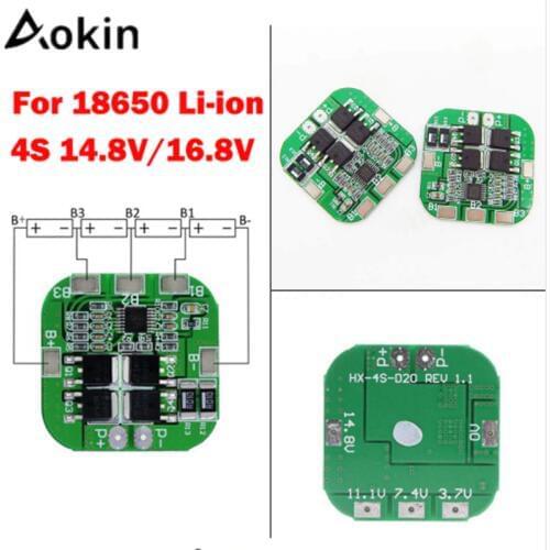Aokin 4S 14.8V 16.8V 20A Peak Li-ion BMS PCM Battery Protection Board BMS PCM for Lithium LicoO2 Limn2O4 18650 LI Battery Kit