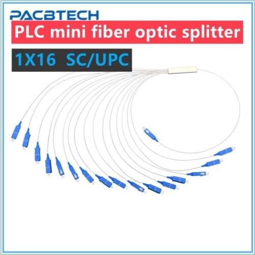 Free shipping 1X16 PLC SC/UPC SM 0.9mm G657A1 PVC 1m FTTH Fiber Optic Splitter