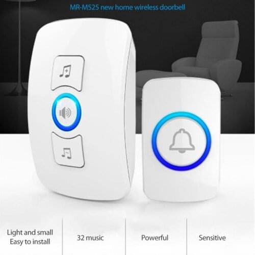 Home Wireless Doorbell 433Mhz Welcome Friend Smart Doorbell 150Meters Long Distance 32 Songs 4 Level Volumes Door Chimes