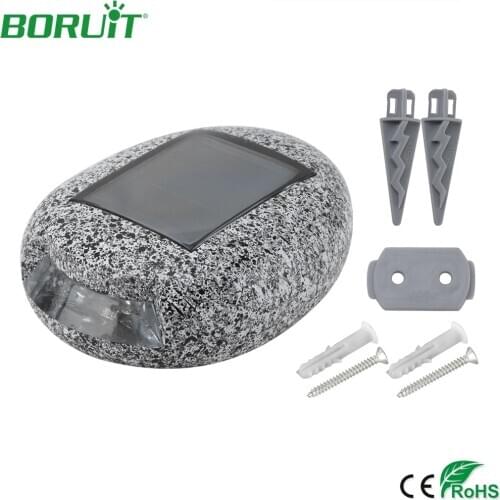 BORUiT Imitation Stone Solar Lamp for Garden Decoration Waterproof Pebble Lanscape Lighting Lawn Lamp