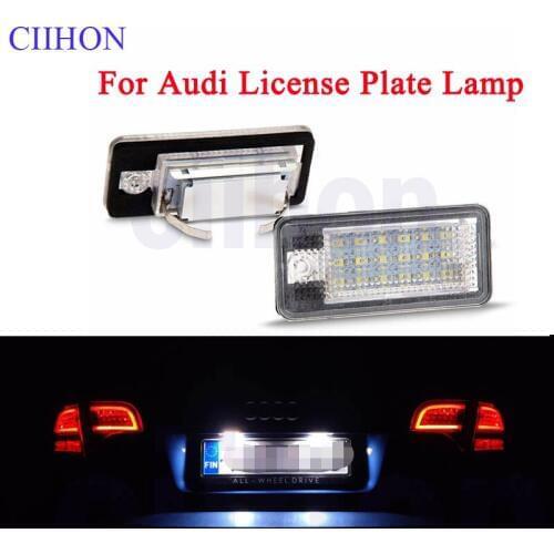 Canbus No Error LED License Number Plate Lamps Light 18 LED For Audi A3 A4 A6 A8 B6 B7 S3 Q7 RS4 RS6