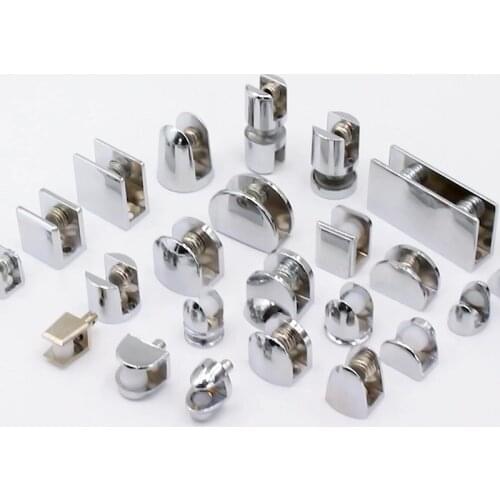 4pcs Zinc Alloy Glass Clamp holder wood shelf support bracket Clip Furniture Hardware Accessories hand tool