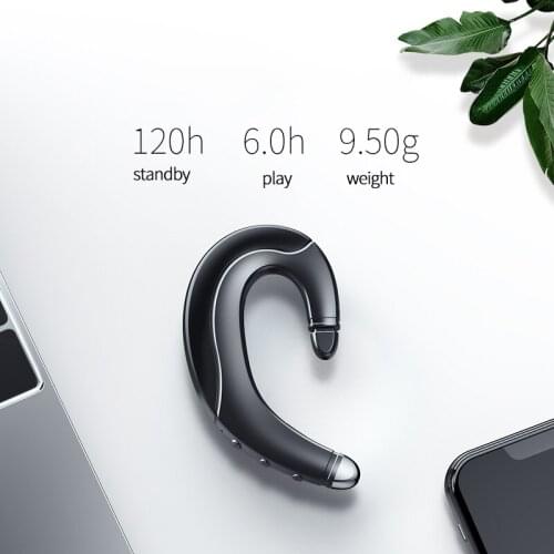 F88 Sports Ear Hook Handsfree Bone Conduction Unilateral Headset Wireless BluetoothV5.0 Noise Cancelling Earphone
