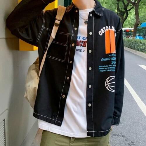 Ins Long Sleeve hawaiian Shirt Mens autumn large loose students' versatile clothes fashion summer short Sleeve Shirt 2021