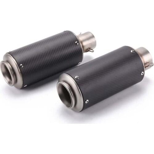 51MM 61MM Motorcycle Exhaust Pipe Scooter Carbon Fiber Muffler Pipe For Kawasaki ZX6R ZX7R ZX10R ZX14R NINJA650R Z800 Z750 Z1000