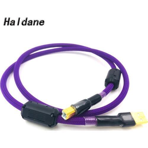 Haldane HIFI 7N OCC Single Crystal Copperr USB Cable DAC A-B Digital USB 2.0 Type A to B Male Audio Cable