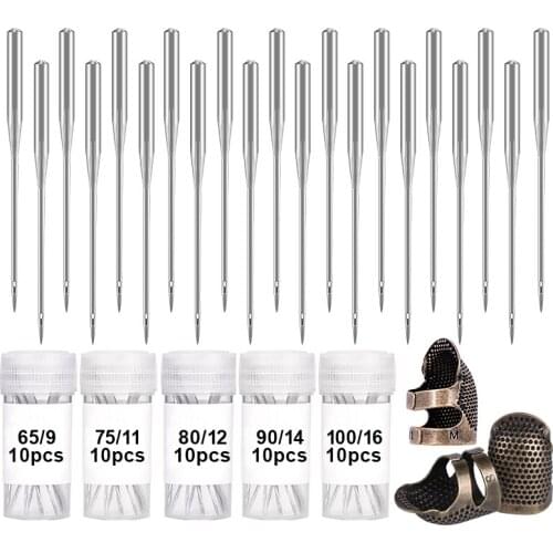 LMDZ Sewing Machine Needles Sewing Thimbles Finger Protector Sewing Machine Household Flat Sewing Needles Sewing Accessories DIY