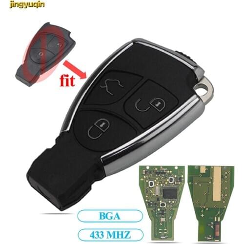Jingyuqin Smart Car Key Case Shell 433MHZ Circuit Board For Mercedes Benz B C E ML S CLK SLK CL GL W211 Remote Chrome Key Fob 3B