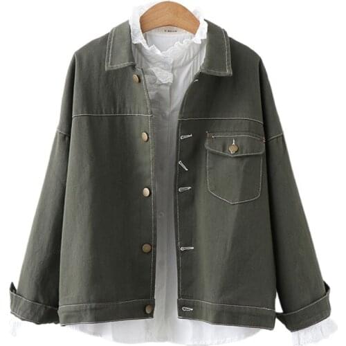 Two Piece Sets Women Green Single-breasted Bomber Jacket Coat And White Petal Sleeve Blouses 2021 Autumn Women Set Clothes