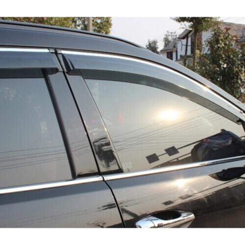 High quality 4 Piece Injection molding trim vent shade rain sun wind deflector window visor for CARENS carens 2017