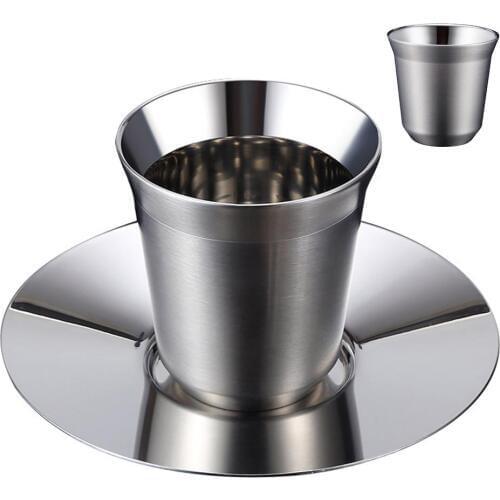 80/160ml Double Wall Heat Insulation Stainless Steel Milk Frothing Pitcher Espresso Coffee Barista Craft Latte Cappuccino Cup