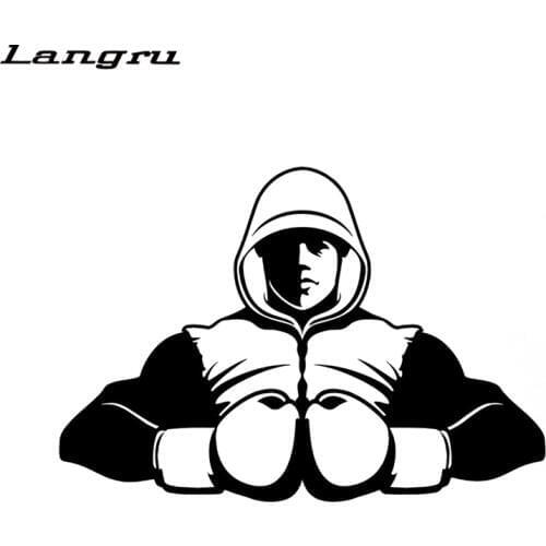 Langru Fashion Boxing Sports Silhouette Vinyl Car Stickers Decor Accessories Jdm