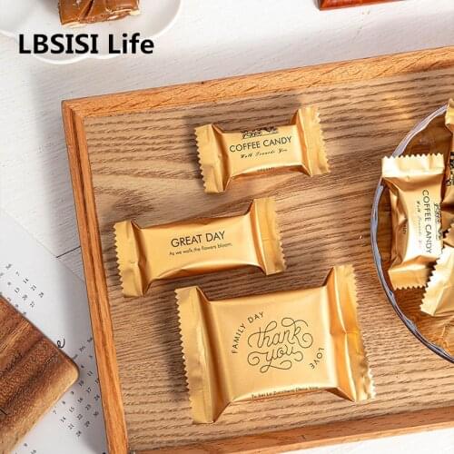 LBSISI Life 100pcs Grandeur Gold Bags Snowflake Cookies For Birthday Graduation Wedding Candy Party Hot Seal Packing