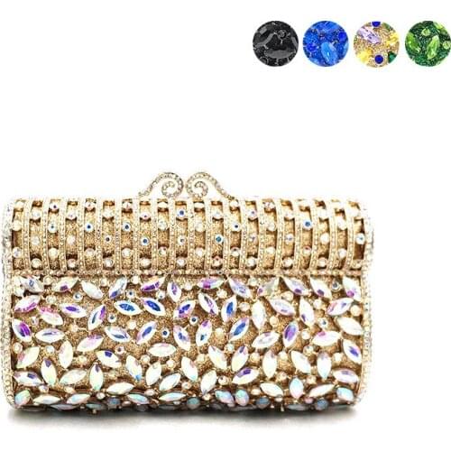 Fashion women evening party handbag diamonds hollow out purses luxury crystal clutches bridal wedding party classical purses bag