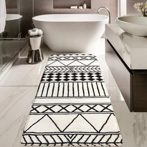 Nordic Rectangular Bathroom Absorbent Floor Mat Thicken Lamb Velvet Rug Household Living Room Bedroom Soft Floor Carpet 50*160cm