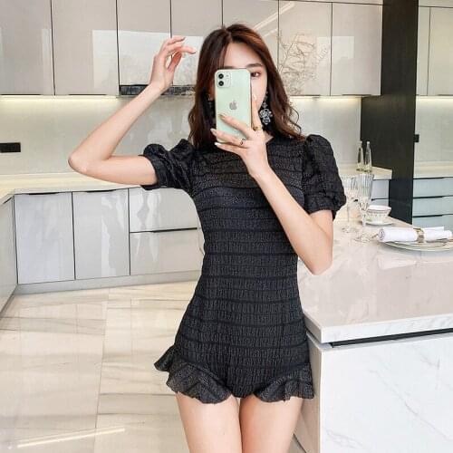 Sexy One Piece Swim Suits Push Up Beach Summer Bikinis Retro Swimsuit With High Waist Swimwear For Women Large Size Ruffle 2021