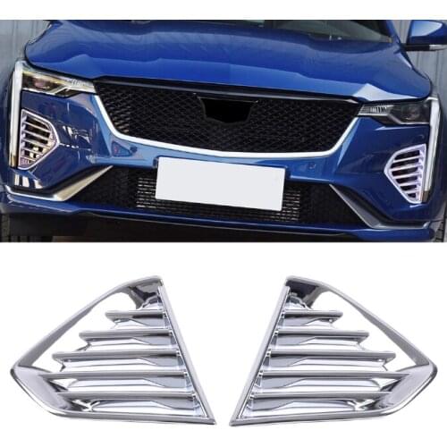 Fit for Cadillac CT4-V 2020 Car Accessories ABS Chrome Rear Fog Light Lamp Sticker Cover Trim 2pcs