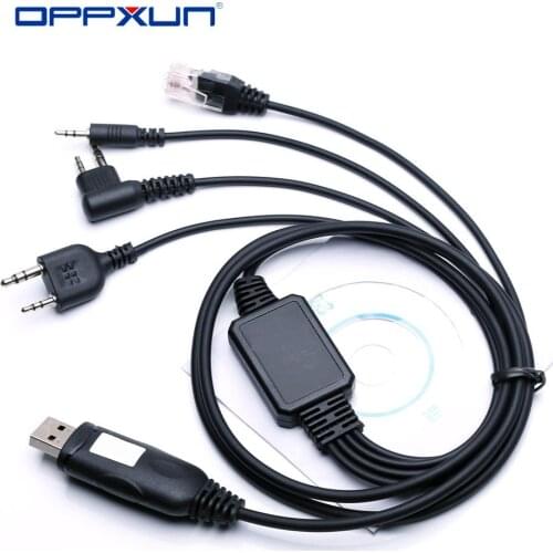 Walkie Talkie 4 in 1 Multiple USB Programming Cable Line Adapter With CD Two Way Radio For Kenwood Baofeng Motorola HYT Puxing