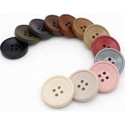 Resin Buttons For Clothing Round Coat Shirt Sewing Accessories 5pcs/Lot Needlework DIY Scrapbooking Decorative Black Button New