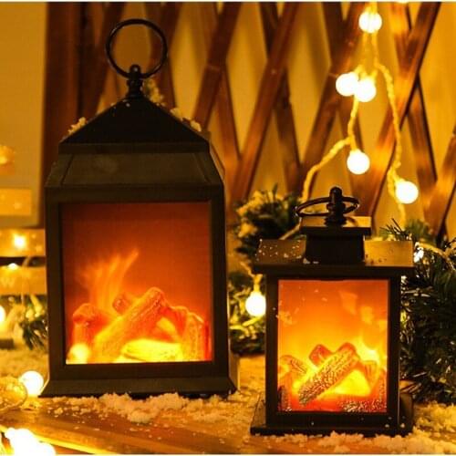 Romantic LED Fireplace Flame Lamp Vintage Simulated Candle Effect Night Light USB Battery Power For Living Room Home Bar Deco