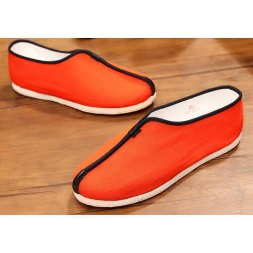 Handmade cotton shaolin monk kung fu martial arts taoist shoes wushu taiji tai chi sneakers zen lay shoes black/red