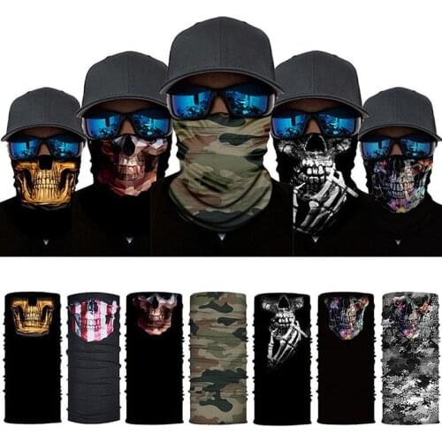 Solid and Printed Cycling Bandanas buffe Tube Scarf Neck Warmer Multi Function Headband Face Headwear Moto Bicycle Hijab Mask